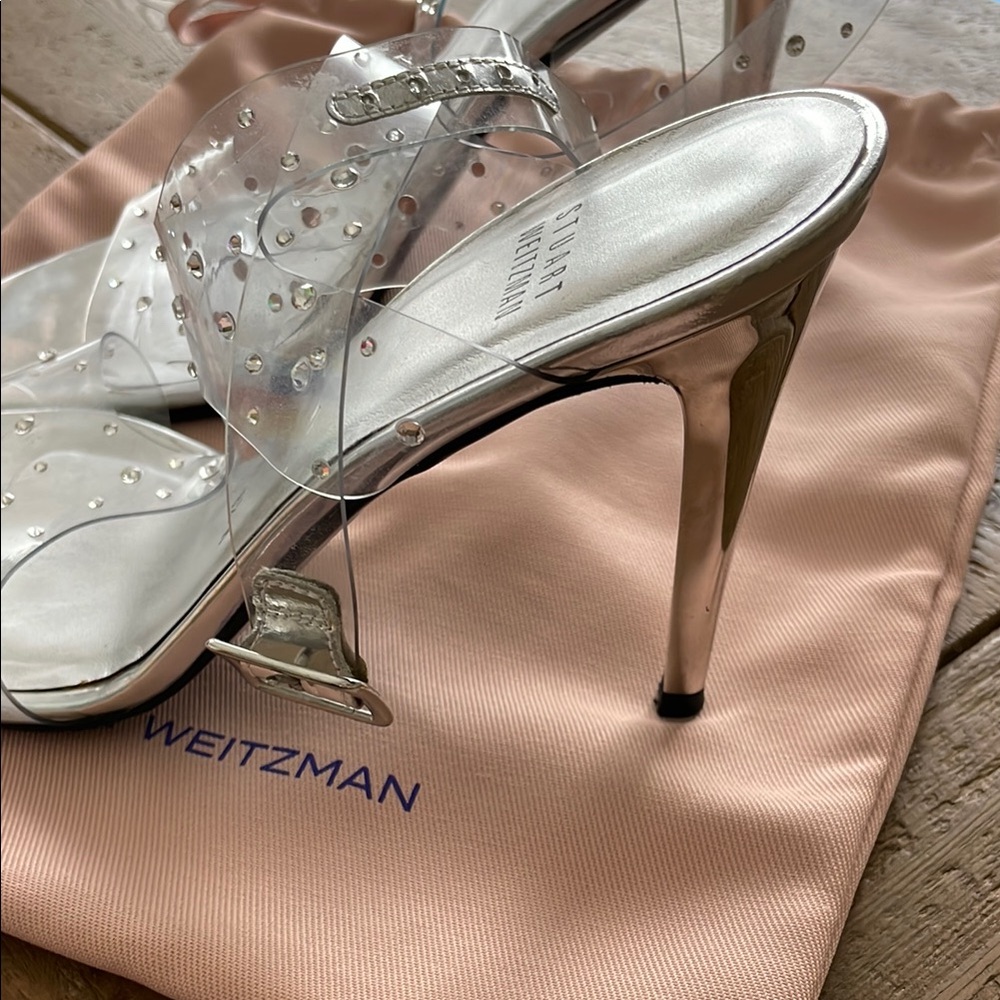 Stuart Weitzman Silver 4” Heels